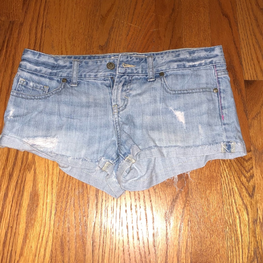 Pink jean shorts